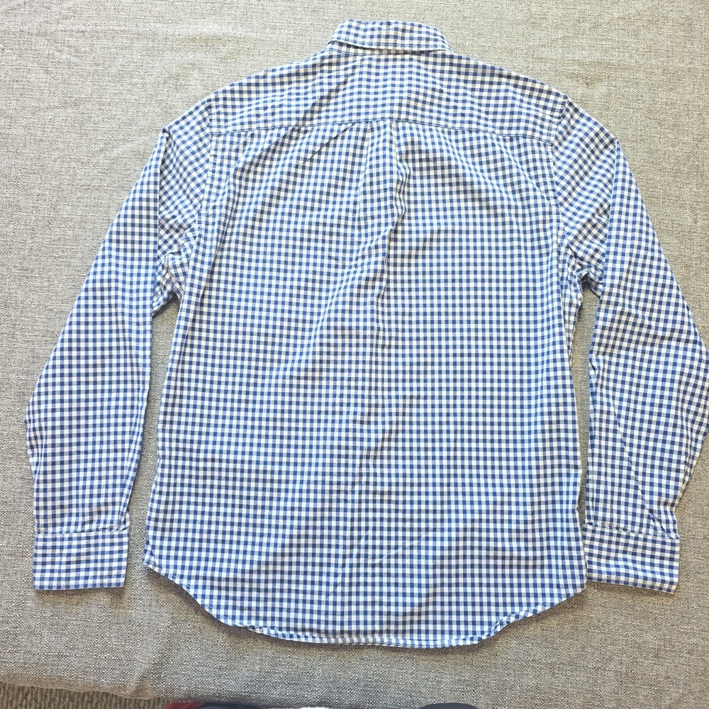 American Eagle Outfitters Button-Down Shirt Men L Long Sleeve Gingham Blue White - Picture 5 of 6